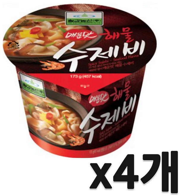 칠갑농산 해물수제비 매운맛, 173g, 4개