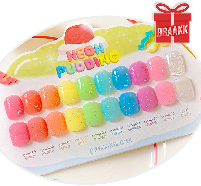 요거트젤 네온푸딩 +서비스파츠 시럽젤네일, tg.01 팝핑캔디+ 파츠2, 1개, 8ml