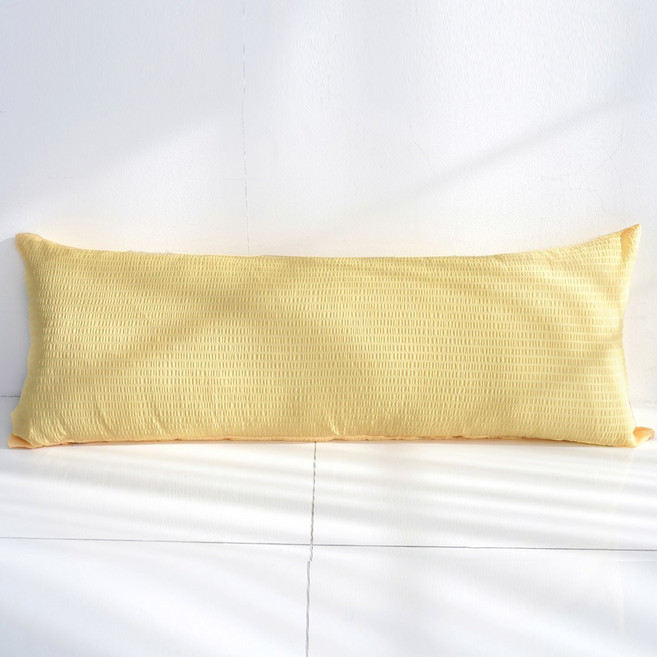 스코홈 냉감 시어서커 긴 베개커버, 심쿵옐로우