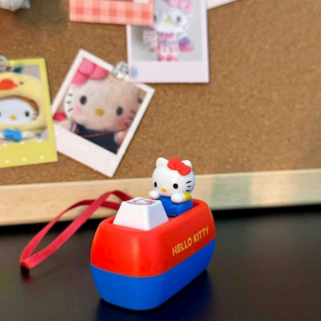 Hello Kitty 發聲鍵帽掛件，可愛卡通解壓按鈕，趣味玩具, 1個