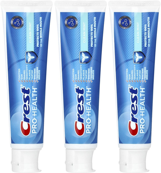 특별한효과 Crest Pro-Health 불소 치약 Clean Mint 3개입 개당 121g(4.3oz) 곧일시품절됩니다, CrestProHealth불소치약CleanMint3개입