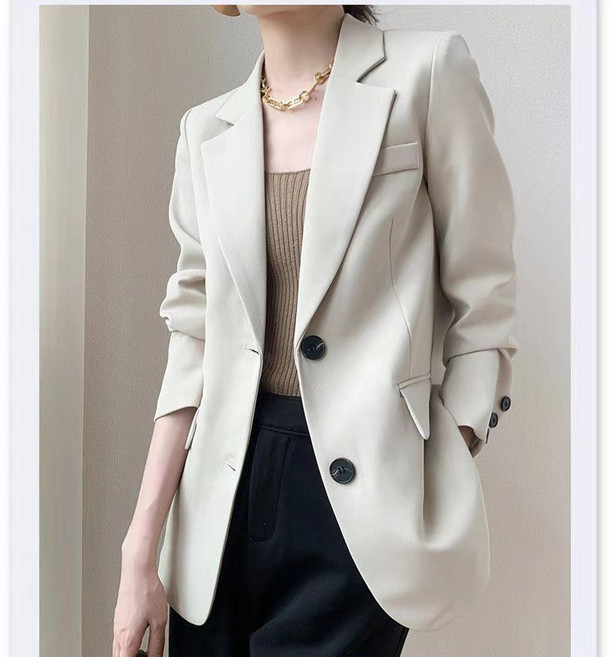 모몰라티 여성용 춘추 클래식 싱글 슬림 투버튼 자켓+양말