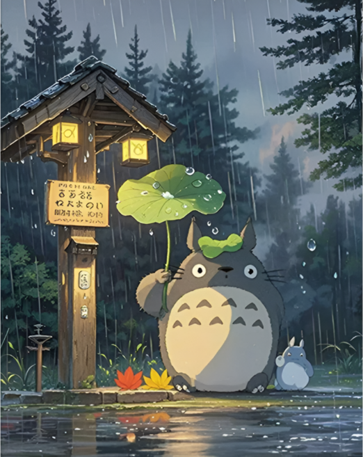 그림 하루 DIY 명화 그리기 풍경 캔버스형 40x50 모음, 20. 토토로 등장의 순간, 1개