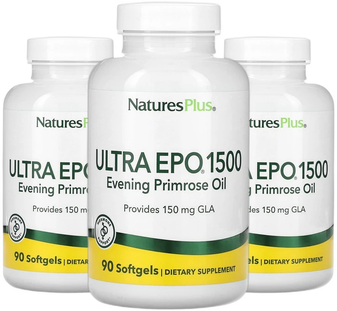 NaturesPlus 울트라 EPO0 1500 달맞이꽃 오일 Evening Primrose Oil, 90정, 3개 - 쿠팡