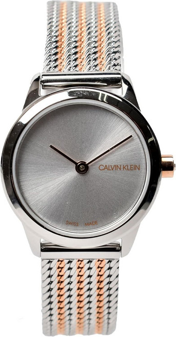 Calvin Klein( ) Klein K3M23B26 Womens Silver Gold Mesh Strap Watch Bracelet Type