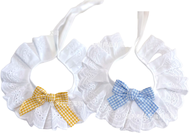 핸드메이드 1+1 반려동물 케이프 26종, 1개, 체크 엘로우+블루