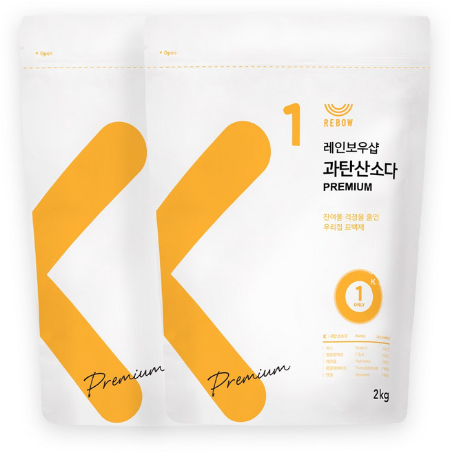레인보우샵 과탄산소다 산소계표백제 프리미엄, 2kg, 2개