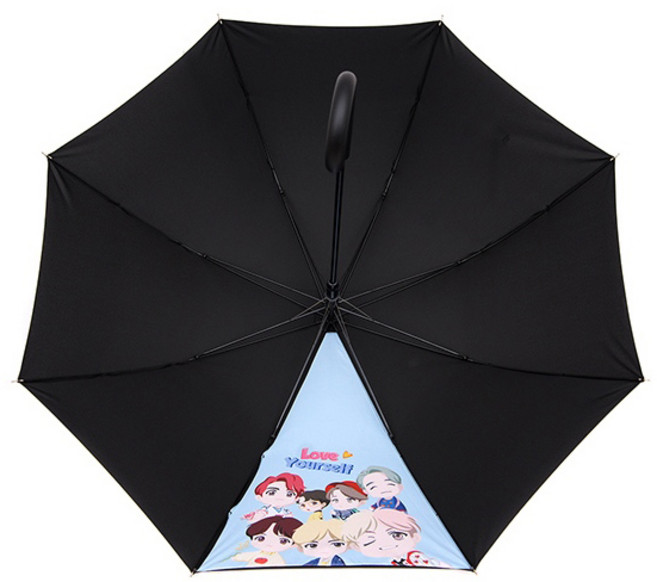 BTS 자동장우산 [60멤버한폭이중지-10002]