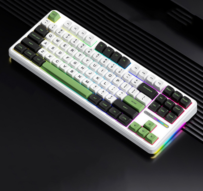 AULA 타란튤라 F87/F87PRO독거미 키보드 가스켓구조 기계식키보드, 그레이축V4, F87 Pro, 그린