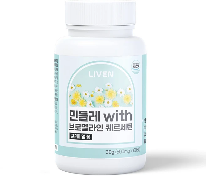[라이븐] 민들레 브로멜라인 퀘르세틴 단호박 프리미엄정, 1개, 60정 - 쿠팡