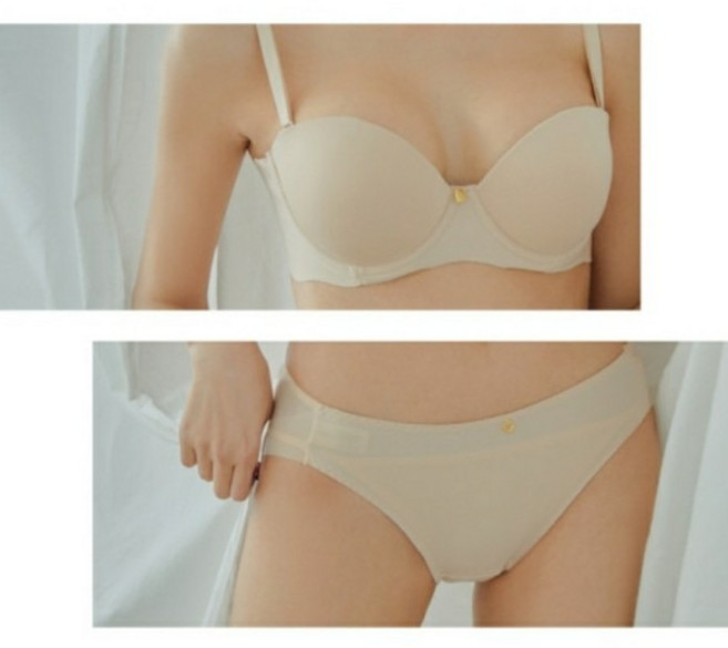 댑 오프숄더 코디에 필수템!!!~가슴이 커보이는 반컵 누디브라11000원 햄팬티4800원 매일매일 입고싶은 데일리 속옷 스킨 블랙 2001부평점