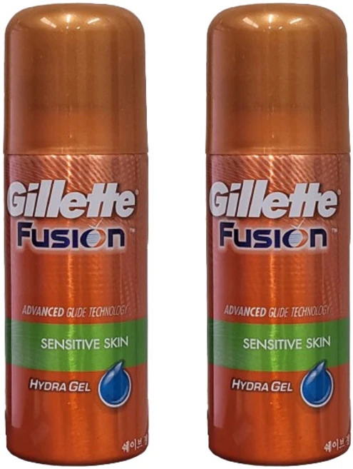 질레트 퓨전 하이드라 미니 여행용 쉐이빙젤 2개 (면도젤 제모젤 면도크림), 70g - 쿠팡