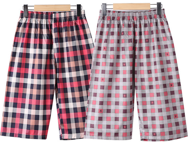 예스플러스 국산 특면 8부파자마 2P 세트_체크 3종