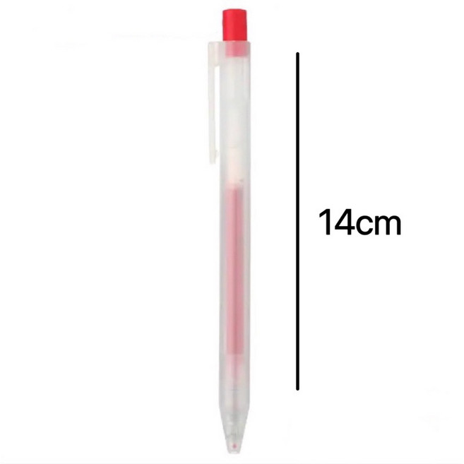 原子筆 0.5mm 辦公筆 學生筆 書寫筆 黑色 紅色 藍色 按壓式自動中性筆, 無印風 紅色0.5, 1個
