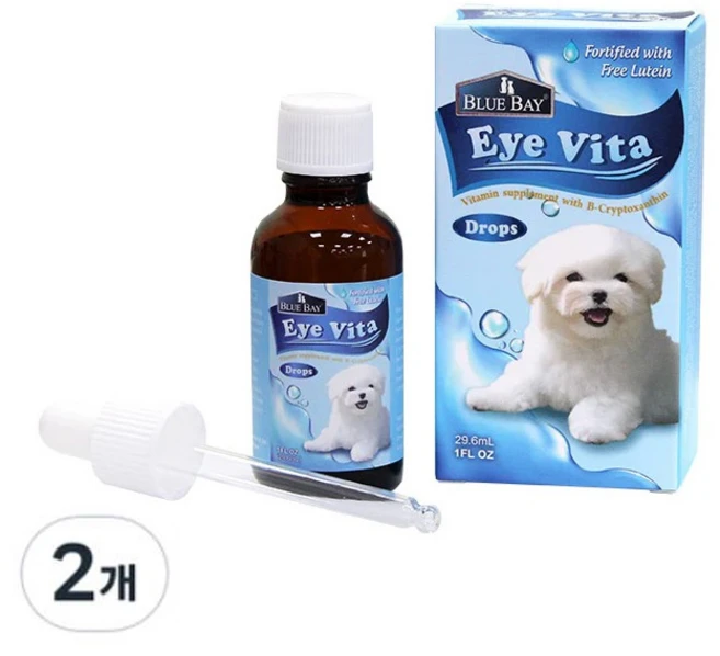 블루베이 아이비타 드롭 30ml 반려견 반려묘 눈 영양제 눈물자국개선, 2개 - 쿠팡