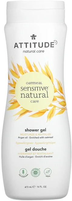 ATTITUDE 오트밀 센서티브 내추럴 케어 샤워젤 보습 생기 부여 473ml(16fl oz) 2팩, 473ml - 쿠팡