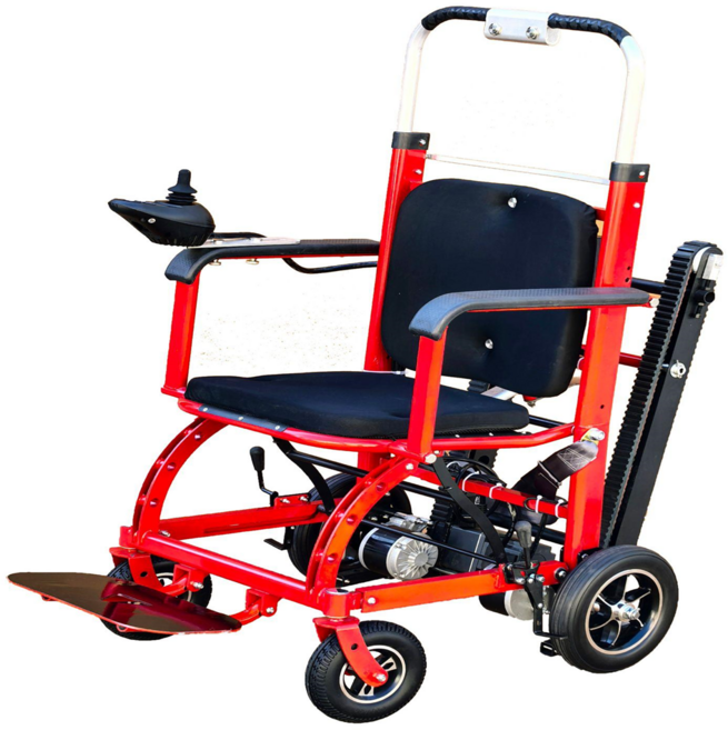 계단 리프트 휠체어 이동식 가정용 환자 이동 보조 항공팔걸이평지전동레드레드블랙, 항공팔걸이소형바퀴가변속도레드