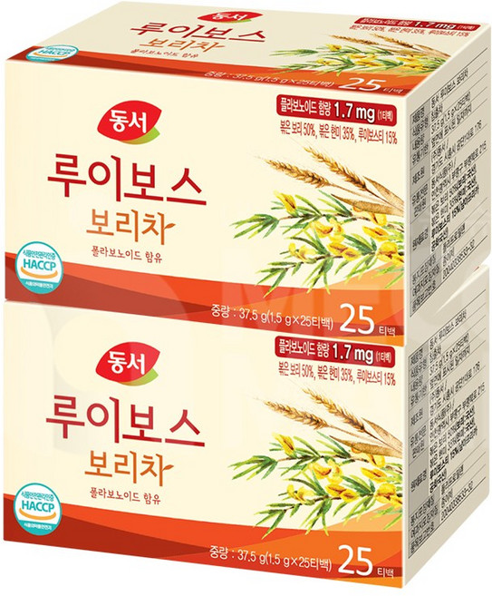 동서 루이보스 보리차 티백 플라보노이드 함유, 1.5g, 25개입, 3개