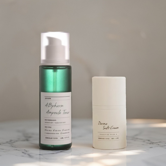 ABPHARM 에이비팜 스킨케어 세트 [앰플토너 150ml + 더마 솔트크림 50ml]