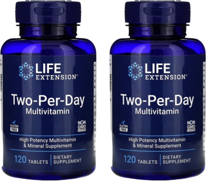 라이프익스텐션 투-퍼-데이 멀티비타민 타블렛, 2개, 120정