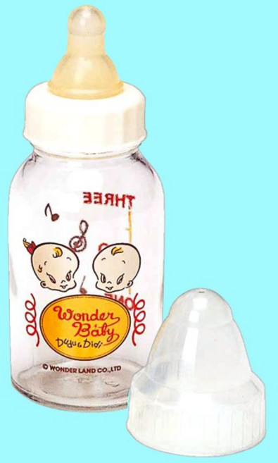 日本原裝 Wonder 玻璃奶瓶 附奶嘴 LAND BABY 嬰兒用品, 1個