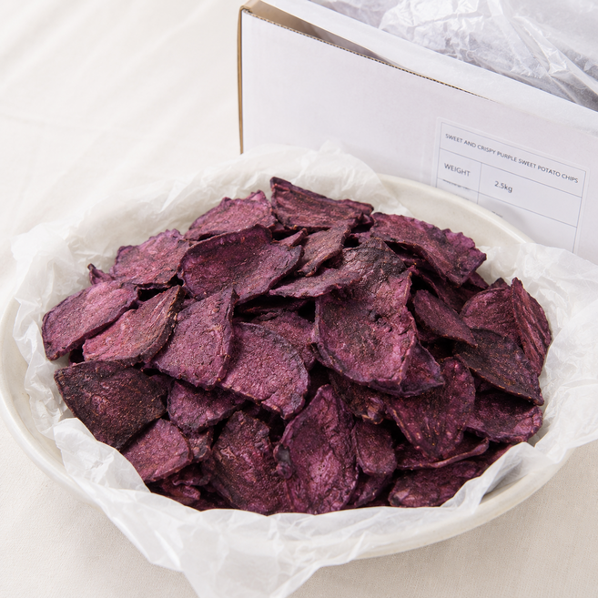달콤바삭한 자색 고구마칩 대용량 스낵, 1박스, 2.5kg