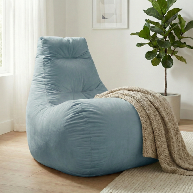 보니타 자이언트 F951K 허그핏 말랑 스웨이드 빈백소파, 쉐도우