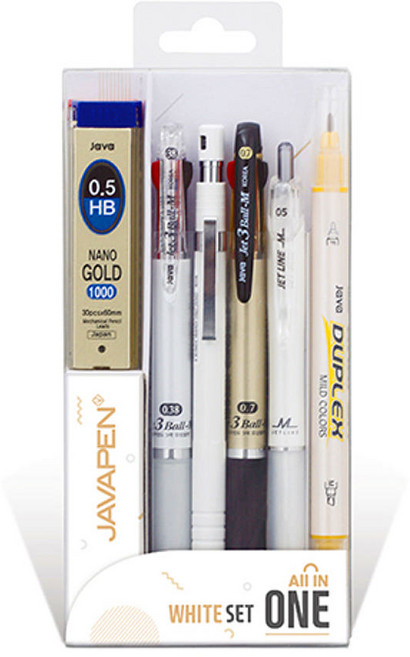 [자바펜] 자바 올인원 문구세트 선물세트 15000 화이트, 단품, 1개