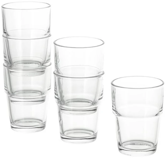 이케아 REKO 레코 유리컵 170ml 6P 주스 우유 음료 술잔 주방, 6개 - 쿠팡