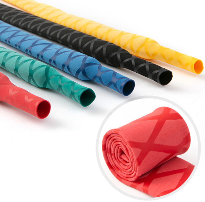 ZIO-BIZ 낚시대 손잡이 고무 열수축튜브 50cm / 논슬립 수축튜브 수축고무 열수축고무 낚시대그립 낚시용품 당구 탁구채 배드민턴 테니스 골프채 오토바이핸들 손잡이 고무, 레드