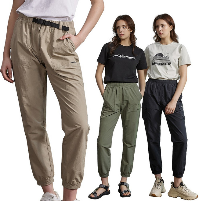 험머 여성 H3 스포츠 아웃도어 캠핑 타슬란 조거팬츠 3컬러 세트