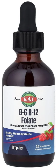 KAL B-6 B-12 엽산 천연 믹스 베리 맛 59ml(2fl oz) - 쿠팡