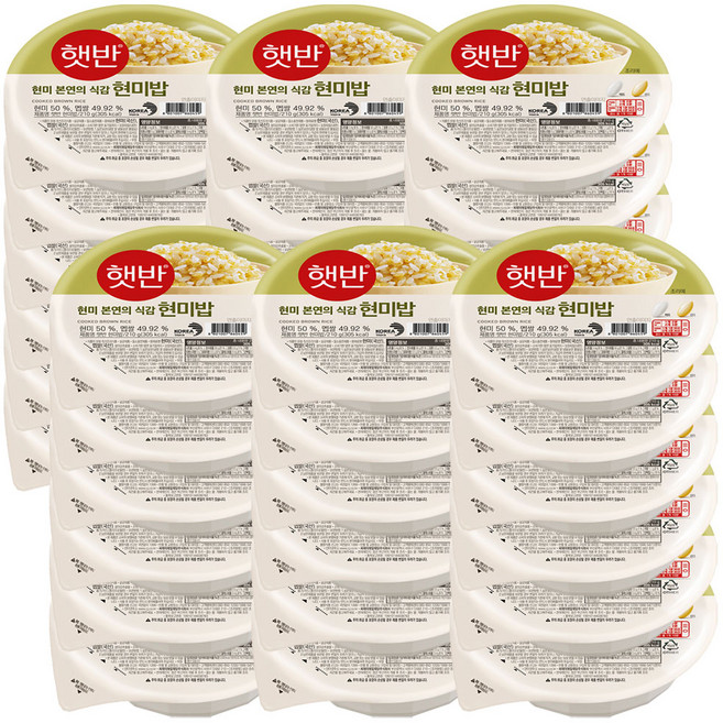 햇반 현미쌀밥, 210g, 36개