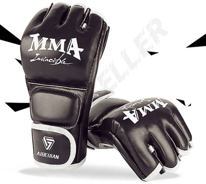 MMA 오픈핑거글러브 이종격투기장갑 UFC 무에타이 킥복싱 초보자용 입문용, MMA글러브 블랙, 1개, MMA글러브-블랙