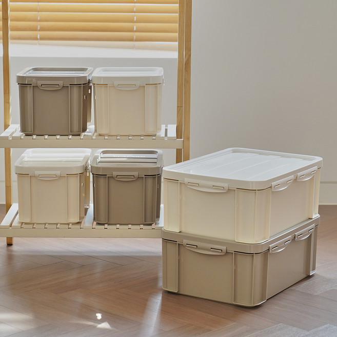 뉴코코맘 밀폐리빙박스 26L 1P 2P 3P 아기옷정리함 수납정리함 옷수납박스, 아이보리