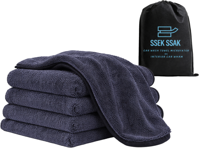 루센트 오토 트위스트 초극세사 세차 타월 40x40cm, 5개, 다크 네이비