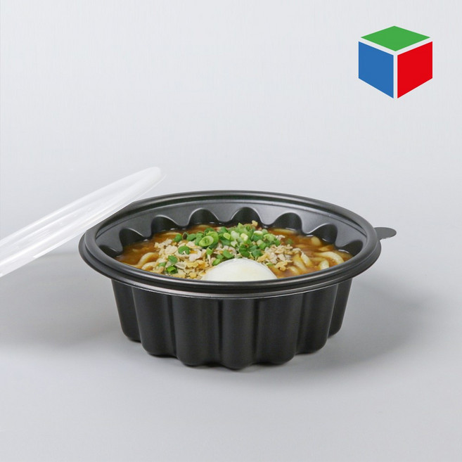 PP냉면용기 JH-195소 검정 200개 세트, 1세트, 200개입