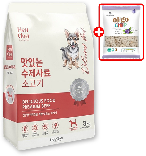 헤이데이 맛있는 소프트사료 소고기 강아지 부드러운 반습식 반건조 + 사은품증정, 1개, 3kg, 소