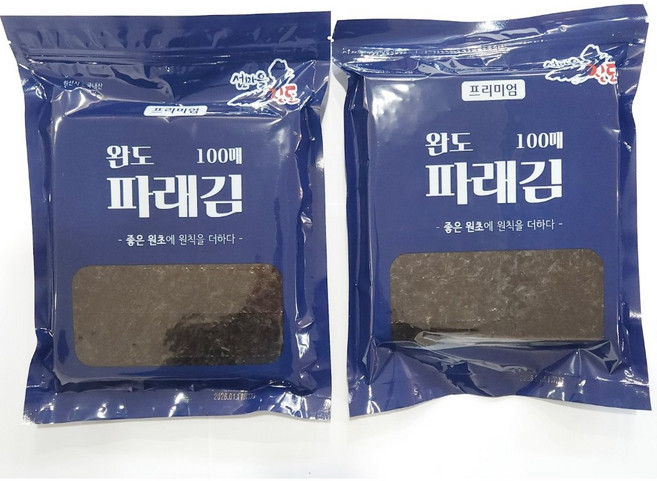 맛좋는 완도산 파래김 100매X2봉, 2개
