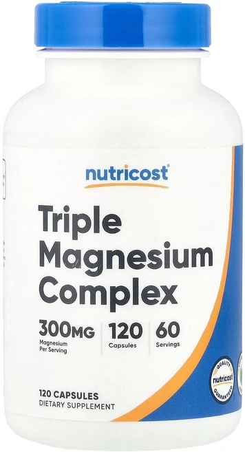 Nutricost 뉴트리코스트 트리플 마그네슘 콤플렉스 150mg 120 캡슐 건강관리 영양제, 1개, 120정 - 쿠팡