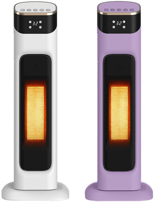 暖風機 立式電暖器 恆溫節能 傾倒斷電安全設計, 雲衣紫【陶瓷速熱+遠程遙控+溫度可調】