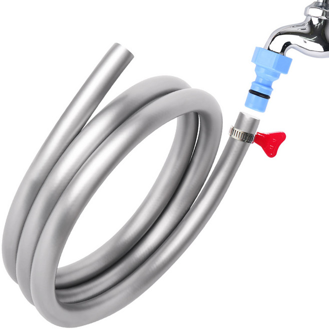 꼬이지않는 말랑이 물호스+호스밴드+수도커플링 2M 4M 6M 8M 10M (옵션선택), 꼬이지않는말랑이물호스2M+호스밴드+커플링, 1세트