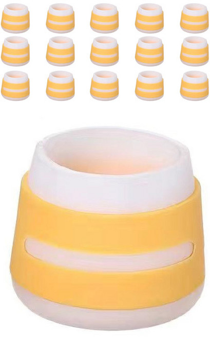 리빙쉘 귀여운 컬러풀 의자발커버 16P 세트, 화이트옐로우16P, 1개