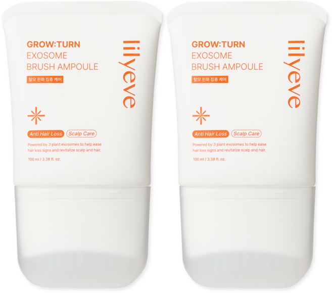 릴리이브 그로우턴 브러쉬 앰플 여성 탈모완화 엑소좀, 100ml, 2개