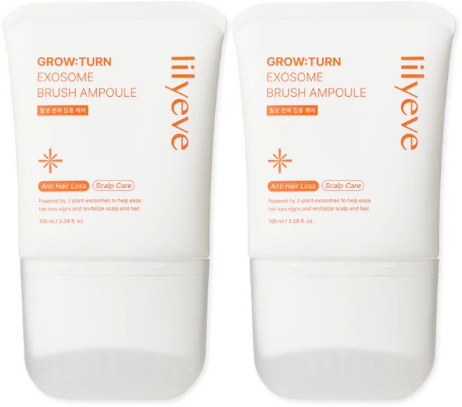 릴리이브 그로우턴 브러쉬 앰플 여성 탈모완화 엑소좀, 100ml, 2개 - 쿠팡