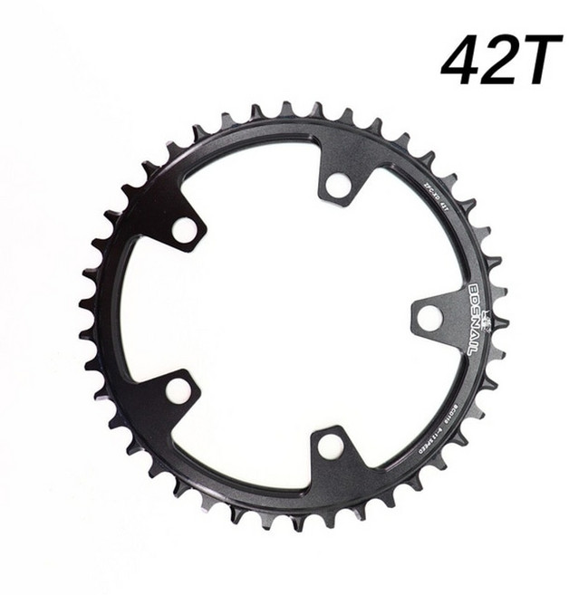 자전거 체인링 Snail chainring round 110 bcd for force red 라이벌 s350 s900 40 42 44t 치아 도로 자전거 sram cx 자갈 q, 42t 블랙, 1개