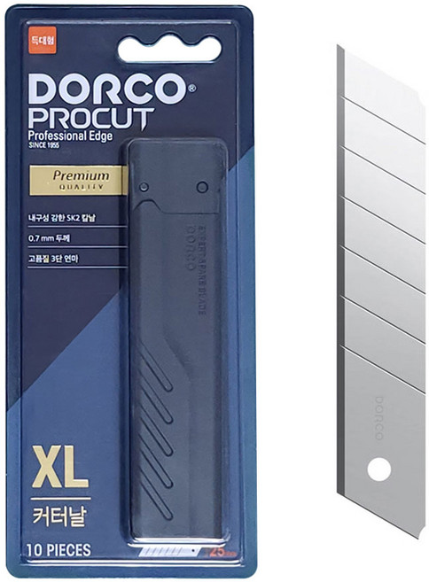 도루코 프로컷 프리미엄 커터날 XL 10개 특대형 커터칼날 XL701 커터날리필, 1개