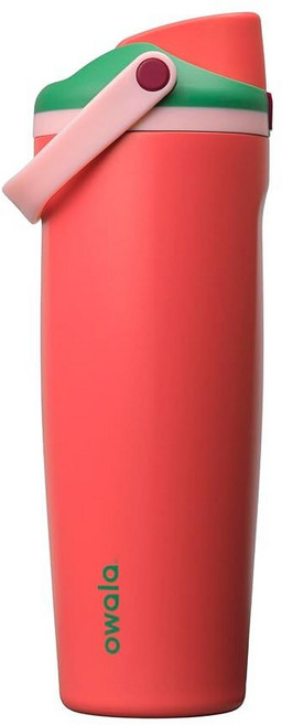 Owala FreeSip Sway 단열 스테인리스 스틸 물병 양방향 빨대 및 버킷 손잡이 여행 학교 스포츠용 1.2L40온스 BPA 프리 누출 방지 아이스 브리, 딸기 밭