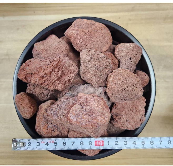 欣榮園藝 火山石 50-80mm 大顆粒造景石 水族園藝兩用 多孔透氣 紅黑雙色搭配, 1個, 紅火山石50~80mm