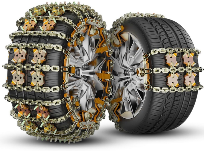 EXTEDRG 스노우체인 고강도 자동차 타이어 체인 전차형 눈길 비상용 쇠사슬 스노우체인 6p, 1세트
